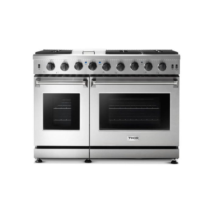 Thor Kitchen 48-Inch 6.8 cu. ft. Double Oven Gas Range in Stainless Steel (LRG4807U)