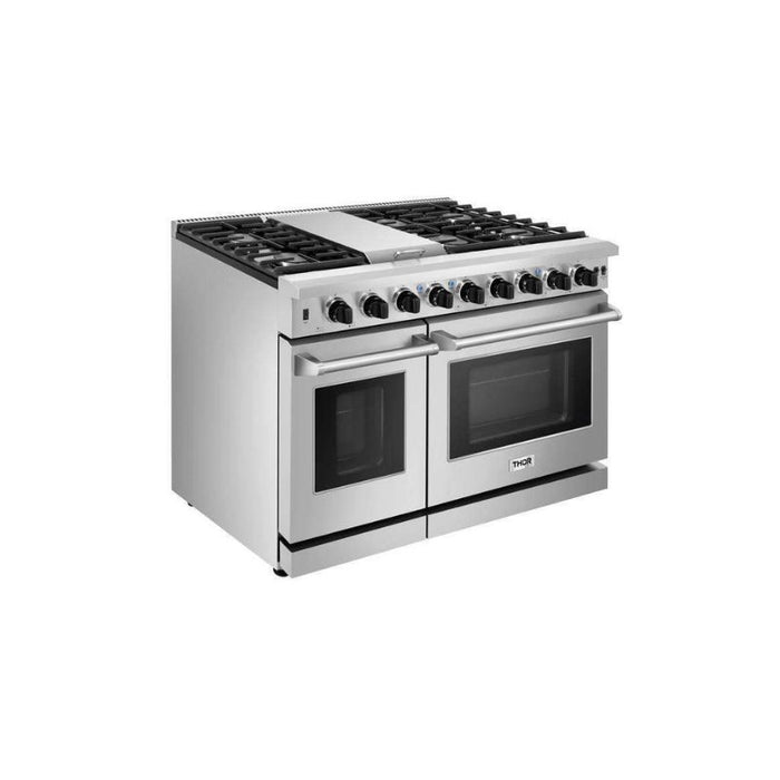 Thor Kitchen 48-Inch 6.8 cu. ft. Double Oven Gas Range in Stainless Steel (LRG4807U)