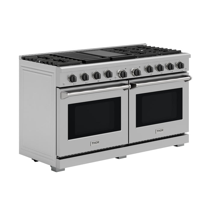 Thor Kitchen 60" 9.6 cu. ft. Professional Natural Gas Range with 8 Burners, LRG60E