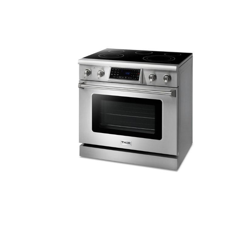 Thor Kitchen 36" Electric Range with 6.0 Cu. Ft. Self-Cleaning Oven, Air Fryer, and Tilt Panel in Stainless Steel (TRE3601)