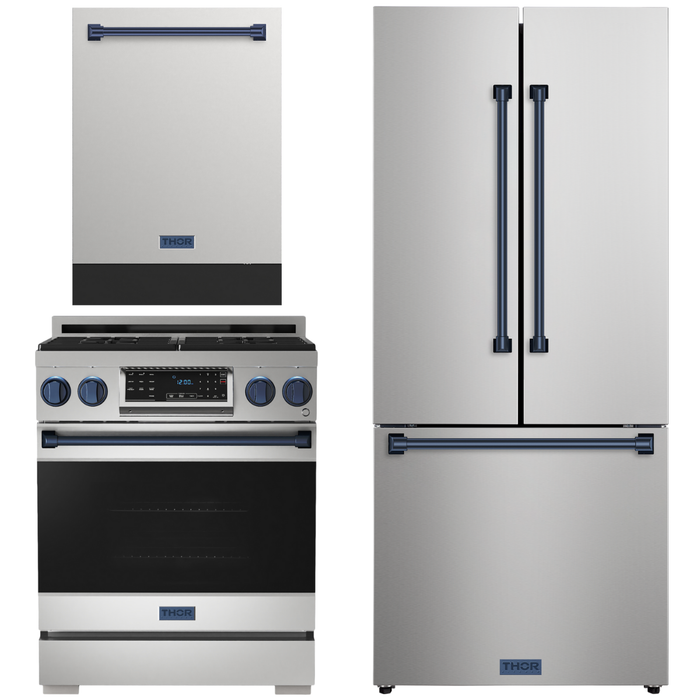 Gordon Ramsay by THOR Kitchen Package - 30" Gas Range, 30" Refrigerator with Ice Maker and Dishwasher in Stainless Steel, AP-RSG30-1