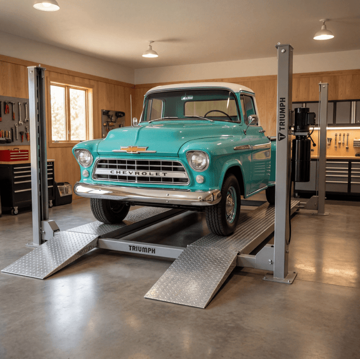 Triumph NSS-8XLT 8,000 lb 4-Post Vehicle Storage Lift – 110V Parking & Garage Lift