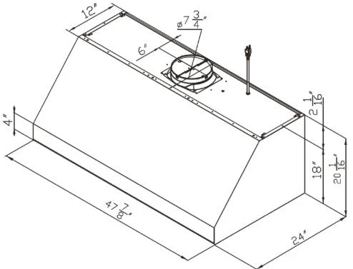 THOR TUCH4818 48" Range Hood 600 CFM Wall Mount