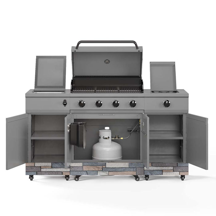 TYTUS Fresno Series Gunmetal Gray + Ash Stacked Stone Island Grill TDT-021-0104