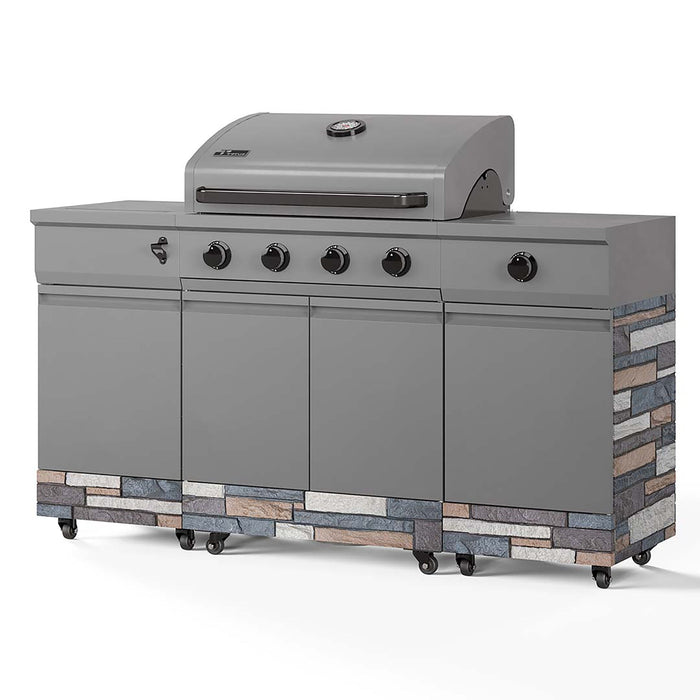 TYTUS Fresno Series Gunmetal Gray + Ash Stacked Stone Island Grill TDT-021-0104