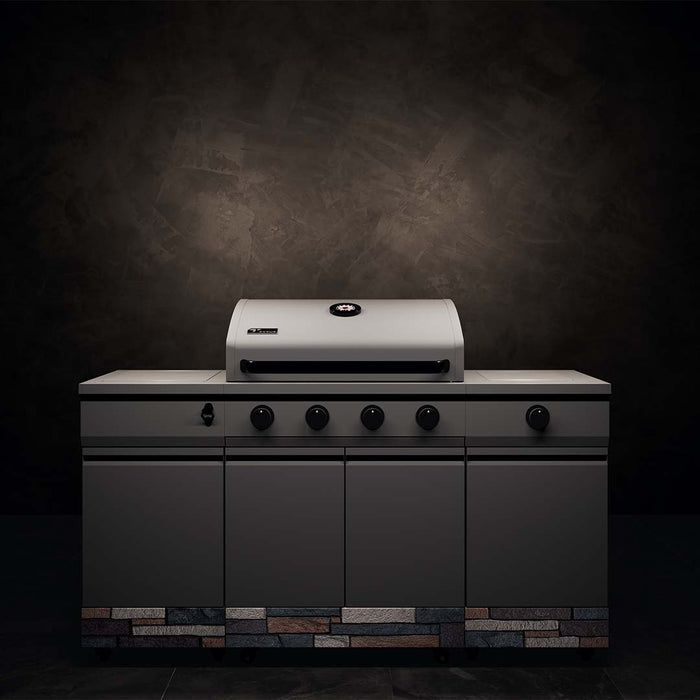 TYTUS Fresno Series Gunmetal Gray + Ash Stacked Stone Island Grill TDT-021-0104