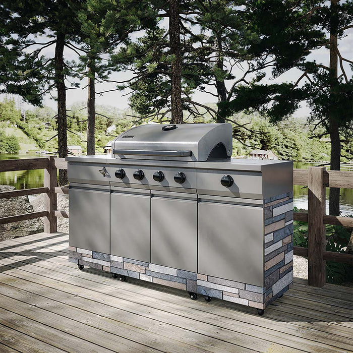 TYTUS Fresno Series Gunmetal Gray + Ash Stacked Stone Island Grill TDT-021-0104