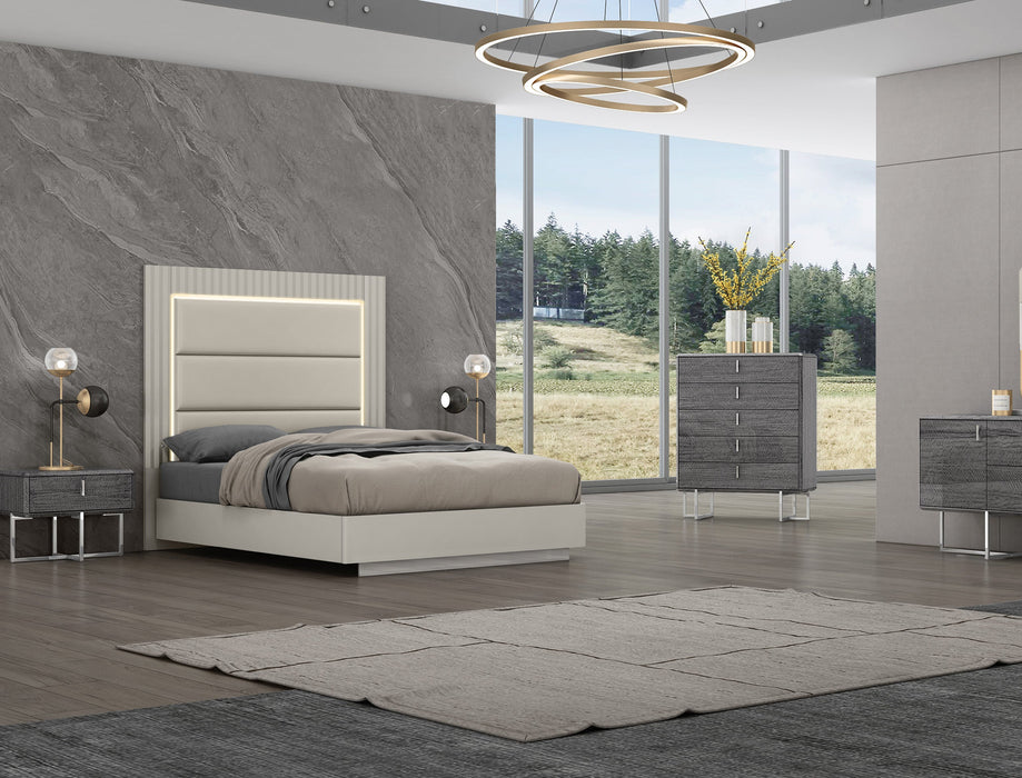 Whiteline Modern Living Chloe Bed Queen In Grey Colour - BQ1888