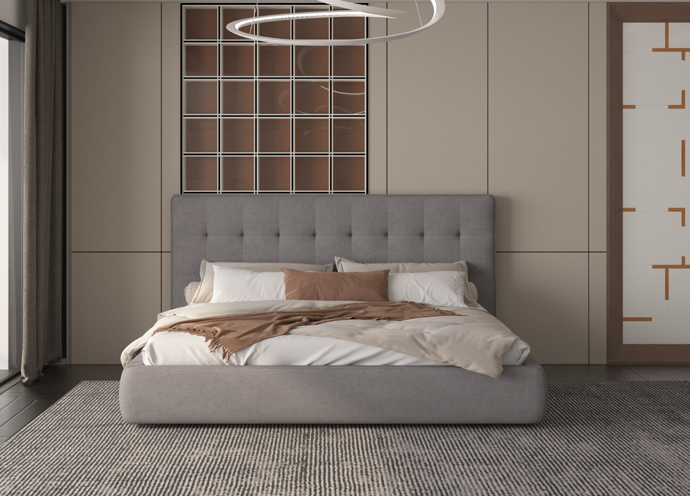 Whiteline Modern Living Dexter King Bed in Grey Color - BK2013F