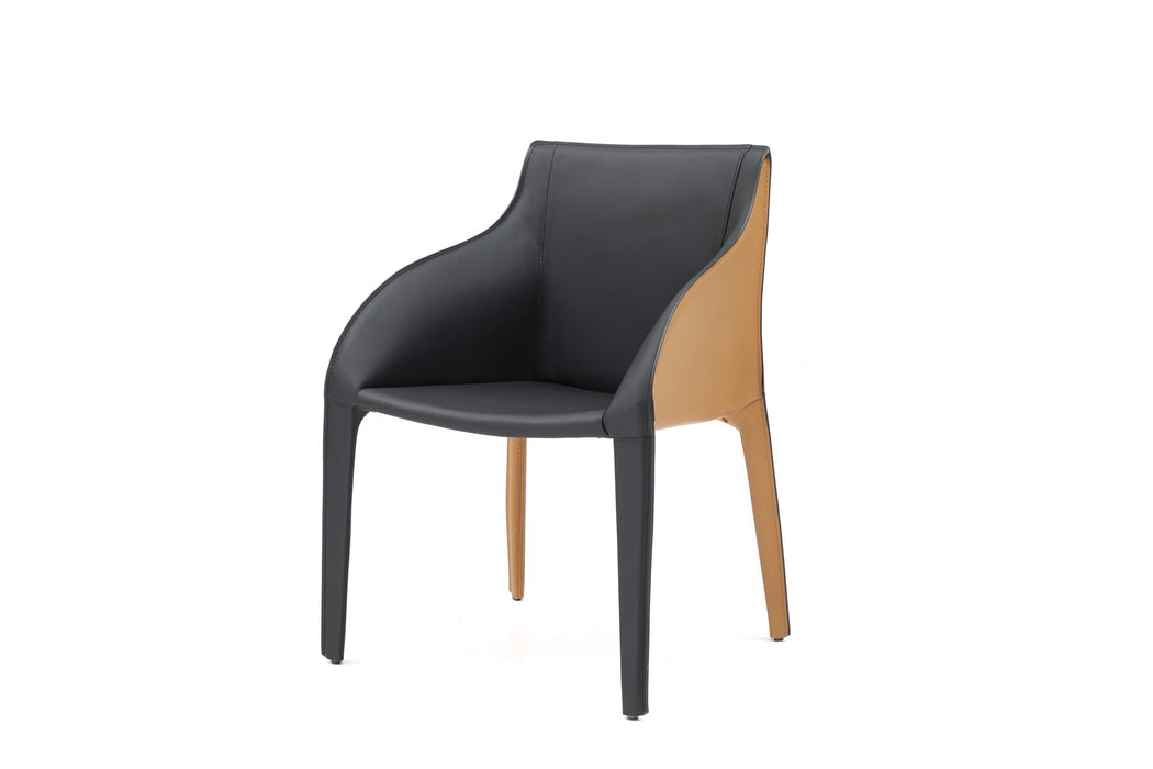 Whiteline Modern Living Emory Dining Armchair - DAC1881P-BLK/BRN