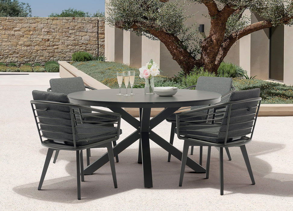 Whiteline Modern Living Kassey Outdoor Dining Armchair DAC1835-DGRY