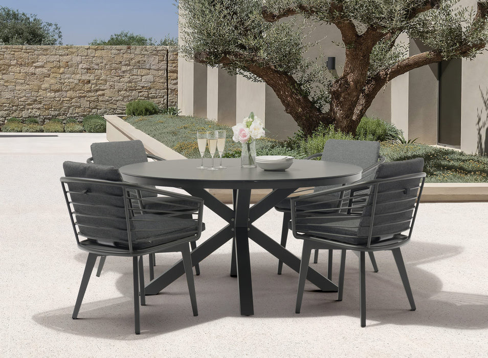 Whiteline Modern Living Kassey Round Outdoor Dining Table - DT1835-DGRY