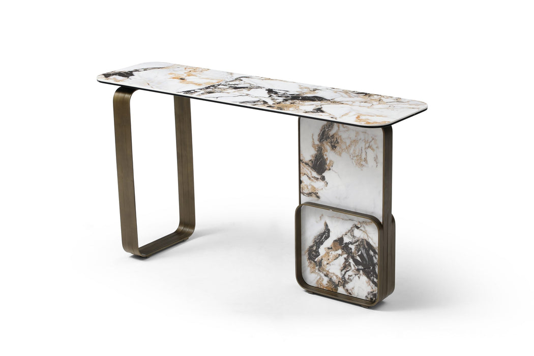 Whiteline Modern Living Kora Console - CO1884-WHT/BLK/GLD