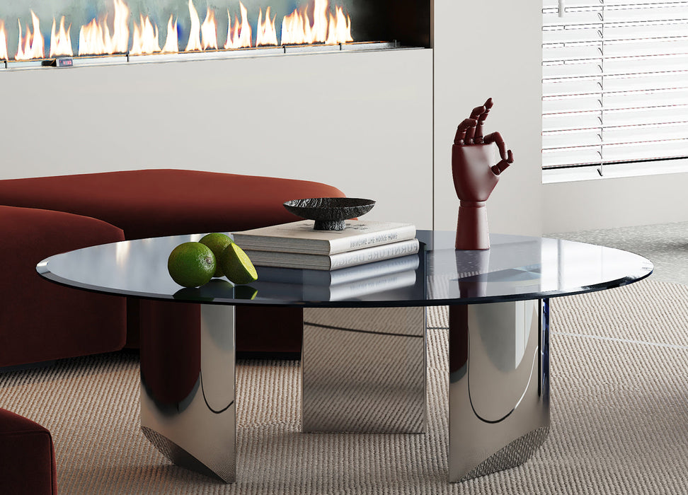 Whiteline Modern Living Naomi Coffee Table in Silver Color - CT1934