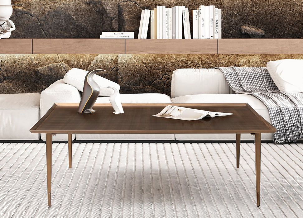 Whiteline Modern Living Nia Coffee Table in Brushed Bronze Color - CT1882