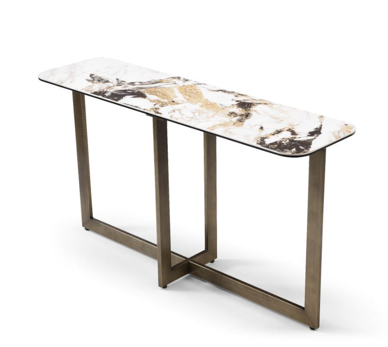 Whiteline Modern Living Nola Console - CO1883-WHT/BLK/GLD