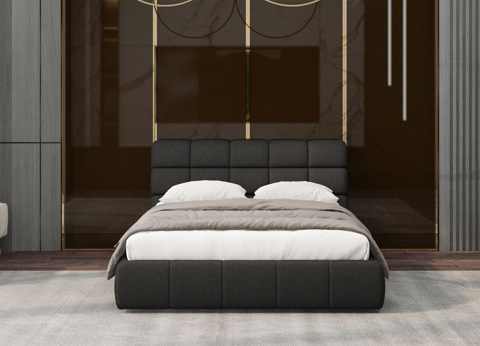 Whiteline Modern Living Owen Queen Bed in Dark Grey Color - BQ2010F