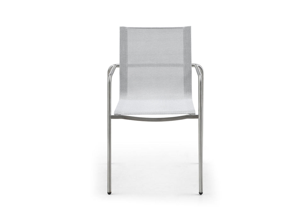 Whiteline Modern Living Paola Outdoor Dining Armchair - DAC1924-LGRY