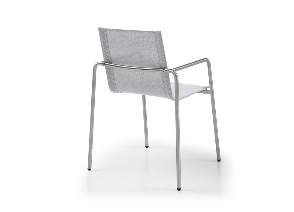 Whiteline Modern Living Paola Outdoor Dining Armchair - DAC1924-LGRY