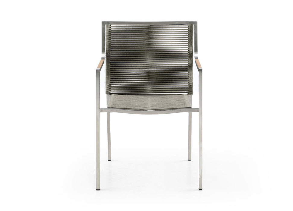 Whiteline Modern Living Rhea Outdoor Dining Armchair - DAC1834-LBRN