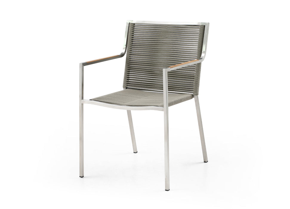 Whiteline Modern Living Rhea Outdoor Dining Armchair - DAC1834-LBRN