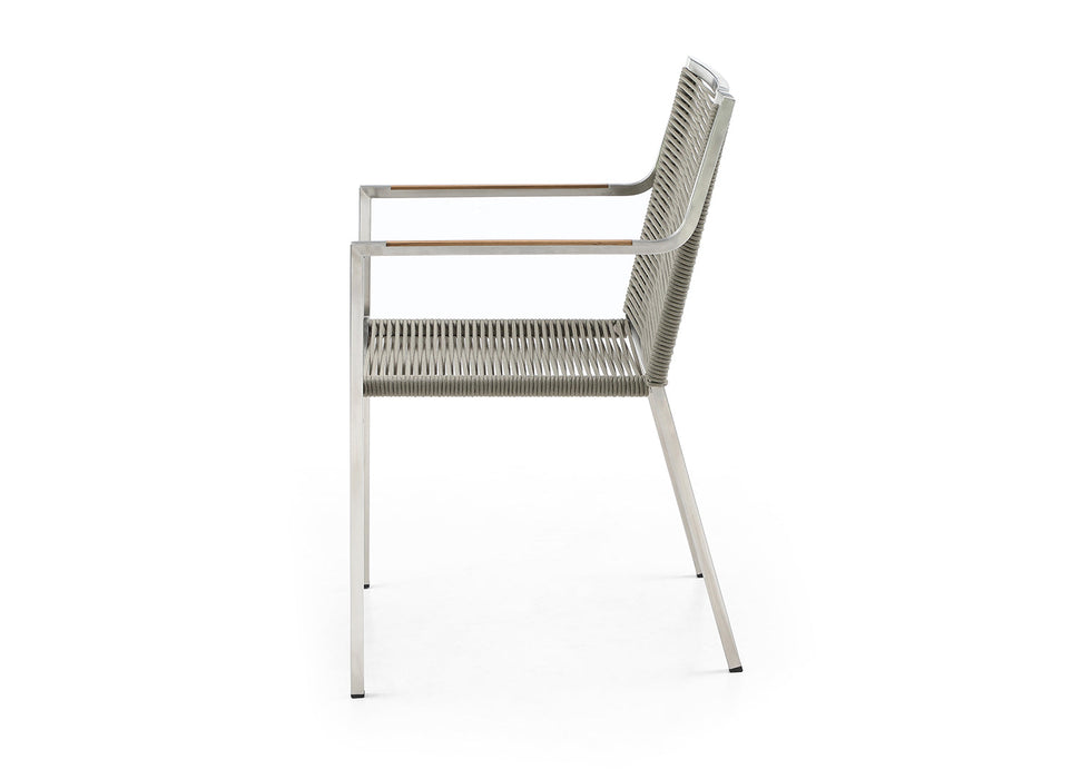 Whiteline Modern Living Rhea Outdoor Dining Armchair - DAC1834-LBRN