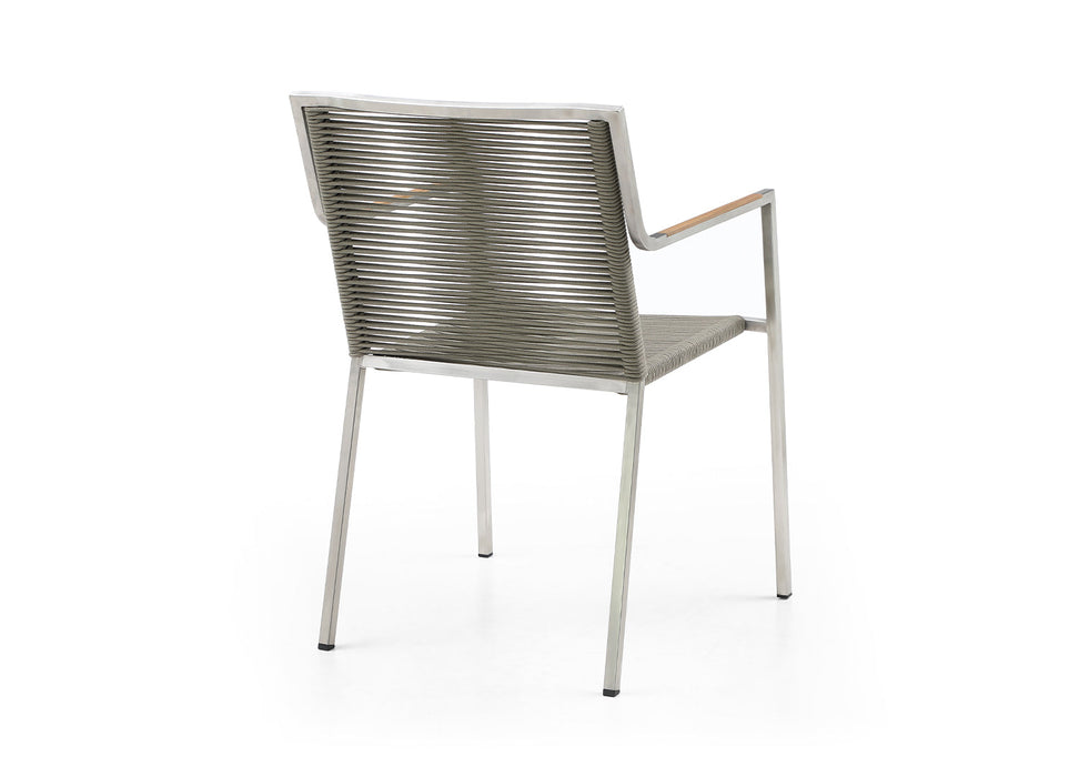 Whiteline Modern Living Rhea Outdoor Dining Armchair - DAC1834-LBRN