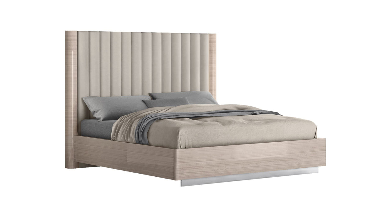 Whiteline Modern Living Waves Bed Queen In Beige Colour - BQ1753