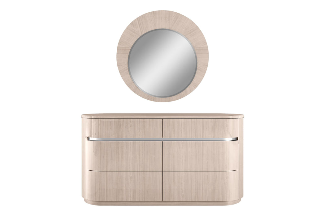 Whiteline Modern Living Waves Round Mirror - MR1753