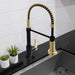 ZLINE Autograph Edition Apollo Pull Down Spring Single Handle Kitchen Faucet in Matte Black and Champagne Bronze (APL-KF-ZMBCB)