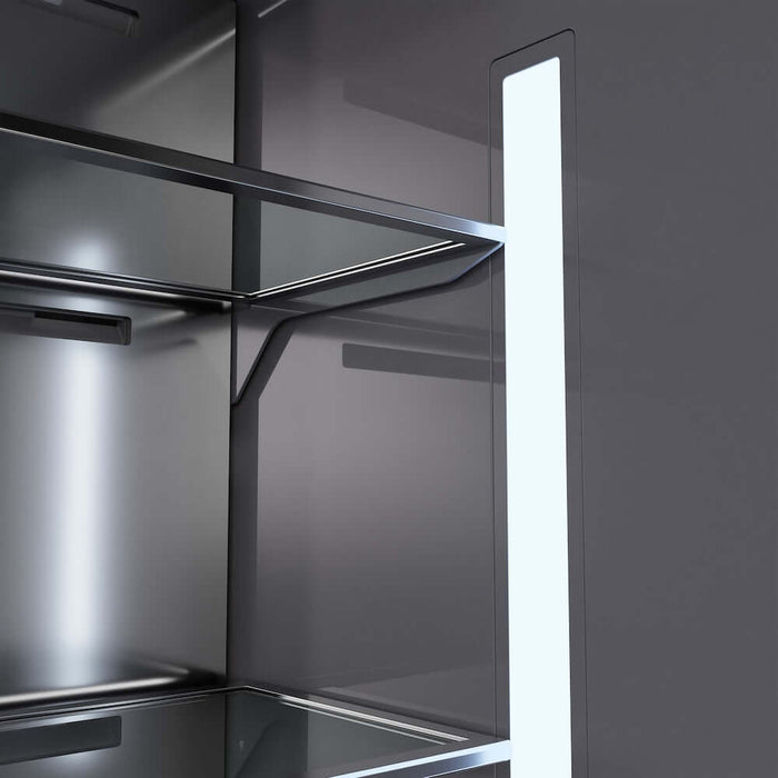 ZLINE Autograph Edition 30 in. 16.1 cu. ft. Panel Ready Built-In Bottom Freezer Refrigerator with Water Dispenser and Ice Maker with Graphite Gray Interior and Polished Gold Accents (GRBIVZ-30-G)