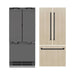 ZLINE Autograph Edition 36 in. 19.6 cu. ft. Panel Ready French Door Built-In Bottom Freezer Refrigerator with Water Dispenser and Ice Maker with Graphite Gray Interior and Matte Black Accents (GRBIVZ-36-MB)