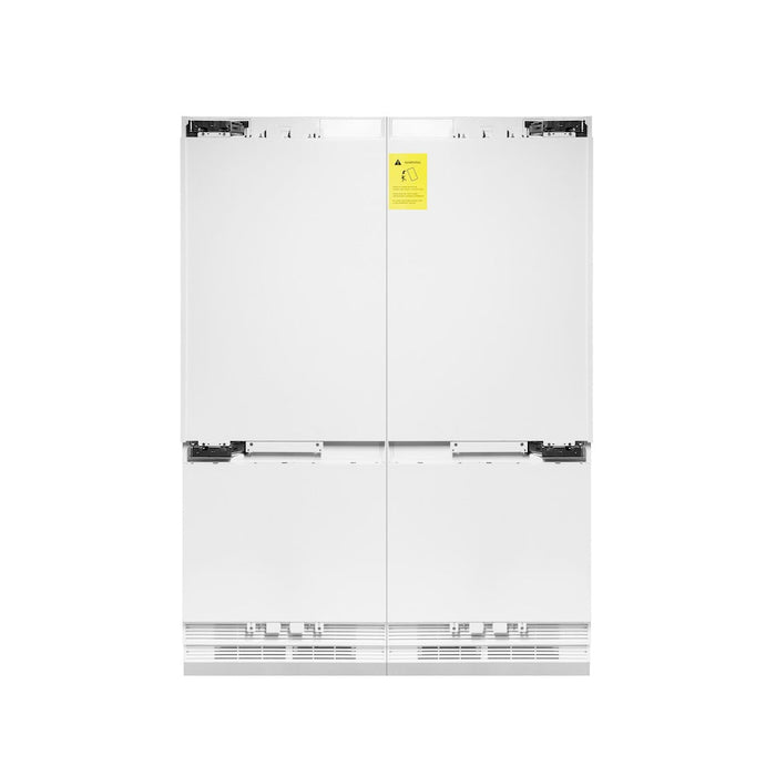 ZLINE Autograph Edition 60 in. 32.2 cu. ft. Panel Ready French Door Built-In Bottom Freezer Refrigerator with Water Dispenser and Ice Maker with Matte Black Accents (RBIVZ-60-MB)