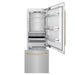 ZLINE Autograph Edition 30 in. 16.1 cu. ft. Built-In Bottom Freezer Refrigerator with Water Dispenser and Ice Maker in Satin Stainless Steel with Champagne Bronze Accents (RBIVZ-SN-30-CB)