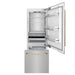 ZLINE Autograph Edition 30 in. 16.1 cu. ft. Built-In Bottom Freezer Refrigerator with Water Dispenser and Ice Maker in Satin Stainless Steel with Polished Gold Accents (RBIVZ-SN-30-G)