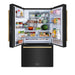 ZLINE Autograph Edition 36 in. 28.9 cu. ft. Standard-Depth French Door External Water Dispenser Refrigerator with Dual Ice Maker in Fingerprint-Resistant Black Stainless Steel and Polished Gold Traditional Handles (RSMZ-W-36-BS-G)