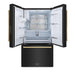 ZLINE Autograph Edition 36 in. 28.9 cu. ft. Standard-Depth French Door External Water Dispenser Refrigerator with Dual Ice Maker in Fingerprint-Resistant Black Stainless Steel and Polished Gold Traditional Handles (RSMZ-W-36-BS-G)