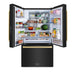 ZLINE Autograph Edition 36 in. 28.9 cu. ft. Standard-Depth French Door External Water Dispenser Refrigerator with Dual Ice Maker in Fingerprint-Resistant Black Stainless Steel and Champagne Bronze Modern Handles (RSMZ-W36-BS-FCB)