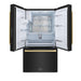 ZLINE Autograph Edition 36 in. 28.9 cu. ft. Standard-Depth French Door External Water Dispenser Refrigerator with Dual Ice Maker in Fingerprint-Resistant Black Stainless Steel and Champagne Bronze Modern Handles (RSMZ-W36-BS-FCB)