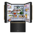 ZLINE Autograph Edition 36 in. 28.9 cu. ft. Standard-Depth French Door External Water Dispenser Refrigerator with Dual Ice Maker in Fingerprint-Resistant Black Stainless Steel and Polished Gold Helix Handles (RSMZ-W-36-BS-KG)