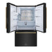 ZLINE Autograph Edition 36 in. 28.9 cu. ft. Standard-Depth French Door External Water Dispenser Refrigerator with Dual Ice Maker in Fingerprint-Resistant Black Stainless Steel and Polished Gold Helix Handles (RSMZ-W-36-BS-KG)