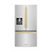 ZLINE Autograph Edition 36 in. 28.9 cu. ft. Standard-Depth French Door External Water Dispenser Refrigerator with Dual Ice Maker in Fingerprint-Resistant Stainless Steel and Polished Gold Modern Handles (RSMZ-W-36-FG)