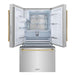 ZLINE Autograph Edition 36 in. 28.9 cu. ft. Standard-Depth French Door External Water Dispenser Refrigerator with Dual Ice Maker in Fingerprint-Resistant Stainless Steel and Polished Gold Traditional Handles (RSMZ-W-36-G)