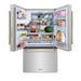 ZLINE Autograph Edition 36 in. 28.9 cu. ft. Standard-Depth French Door External Water Dispenser Refrigerator with Dual Ice Maker in Fingerprint-Resistant Stainless Steel and Polished Gold Traditional Handles (RSMZ-W-36-G)