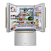 ZLINE Autograph Edition 36 in. 28.9 cu. ft. Standard-Depth French Door External Water Dispenser Refrigerator with Dual Ice Maker in Fingerprint-Resistant Stainless Steel and Champagne Bronze Helix Handles (RSMZ-W-36-KCB)