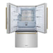 ZLINE Autograph Edition 36 in. 28.9 cu. ft. Standard-Depth French Door External Water Dispenser Refrigerator with Dual Ice Maker in Fingerprint-Resistant Stainless Steel and Champagne Bronze Helix Handles (RSMZ-W-36-KCB)