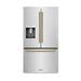 ZLINE Autograph Edition 36 in. 28.9 cu. ft. Standard-Depth French Door External Water Dispenser Refrigerator with Dual Ice Maker in Fingerprint-Resistant Stainless Steel and Champagne Bronze Helix Handles (RSMZ-W-36-KCB)