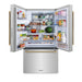 ZLINE Autograph Edition 36 in. 28.9 cu. ft. Standard-Depth French Door External Water Dispenser Refrigerator with Dual Ice Maker in Fingerprint-Resistant Stainless Steel and Polished Gold Helix Handles (RSMZ-W-36-KG)
