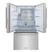 ZLINE Autograph Edition 36 in. 28.9 cu. ft. Standard-Depth French Door External Water Dispenser Refrigerator with Dual Ice Maker in Fingerprint-Resistant Stainless Steel and Polished Nickel Helix Handles (RSMZ-W-36-KPN)