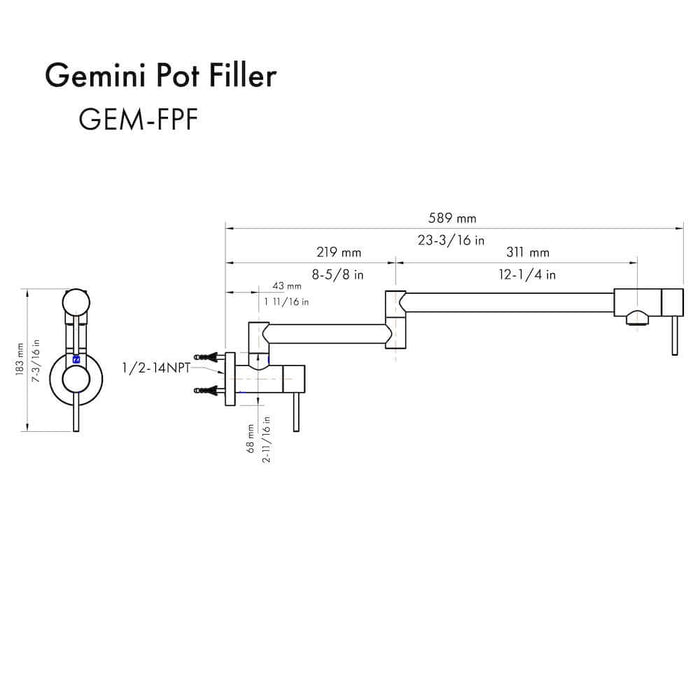 ZLINE Autograph Edition Gemini Pot Filler with Color Options (GEM-FPF-Z)